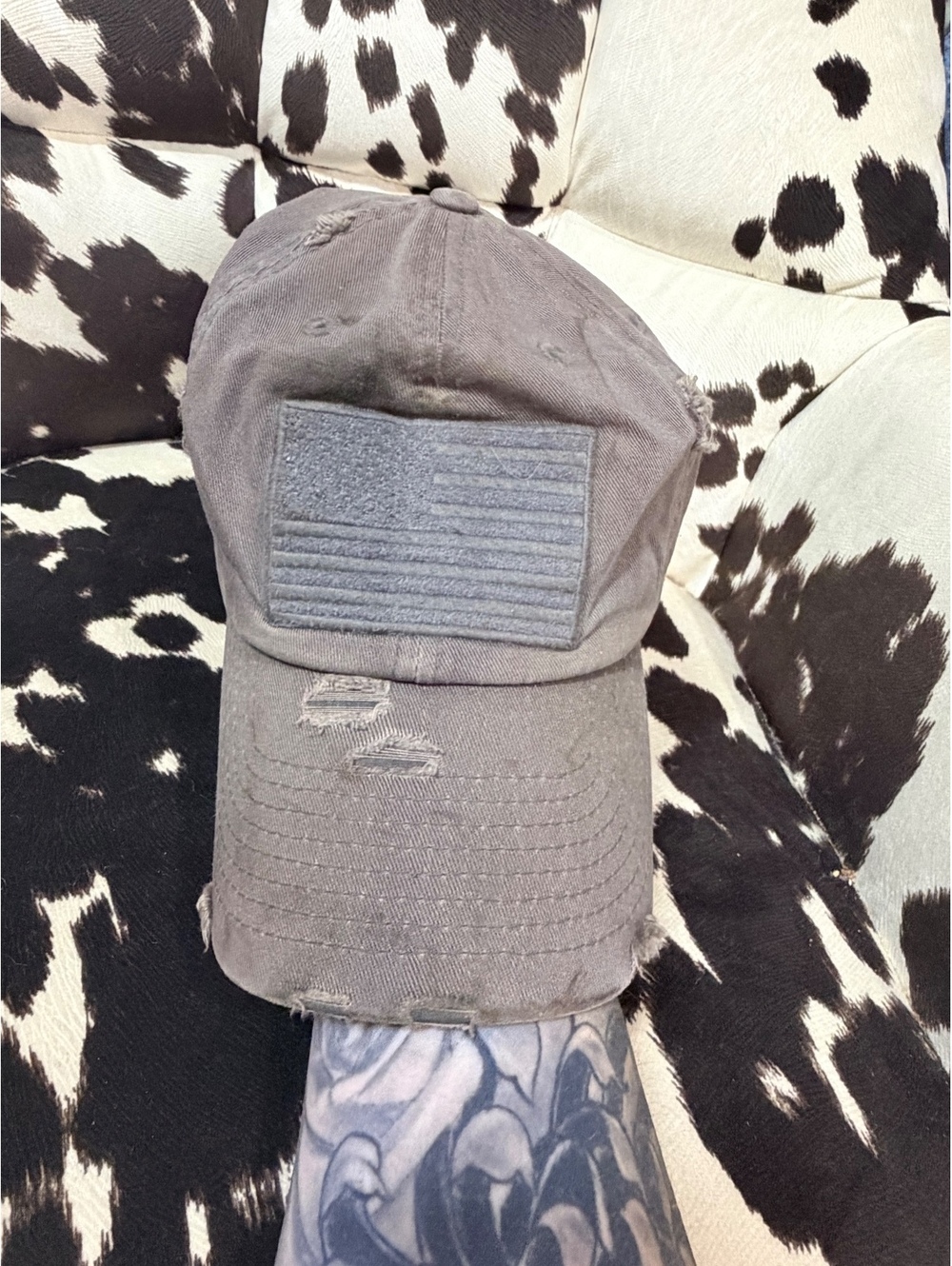 KBETHOS Vintage USA Flag Distressed Brown Baseball Cap Hat